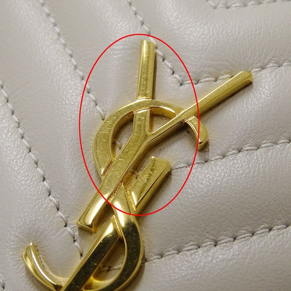 SAINT LAURENT Ivory Leather Shoulder Bag - Picture 11 of 14